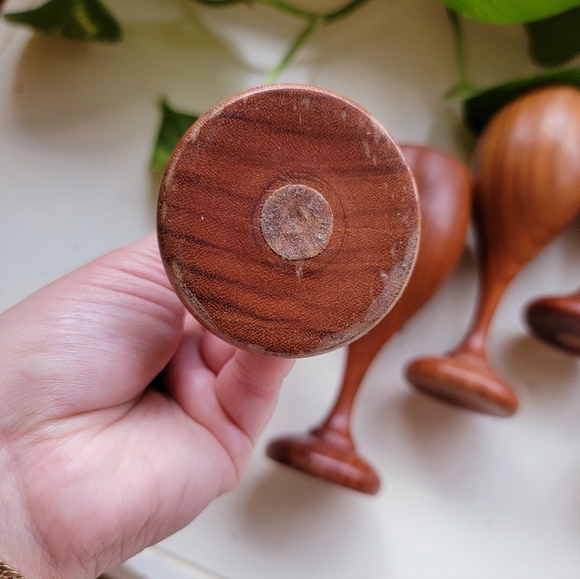 Vintage Wooden Wine Goblet Cups sets of 6